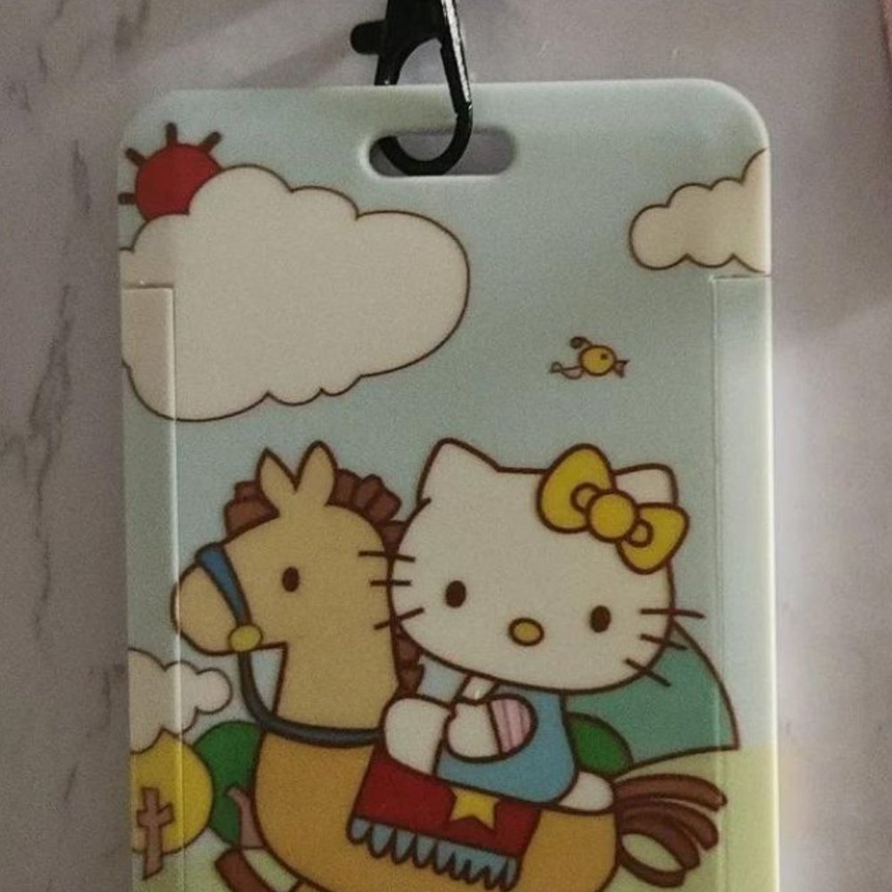 Hello Kitty Lanyard with ID Card Holder And Key Clip